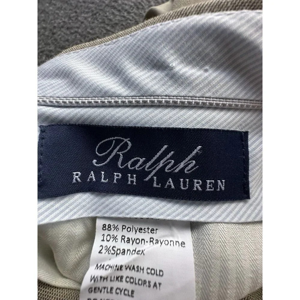 Ralph‎ Lauren Pants Mens 38Wx32L Dark Beige Khakis Pleated Front Cuffed Pockets